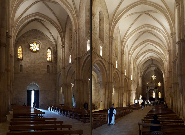 Abtei Casamari: Kirchenschiff, Ri. Westen und Osten (Montage)