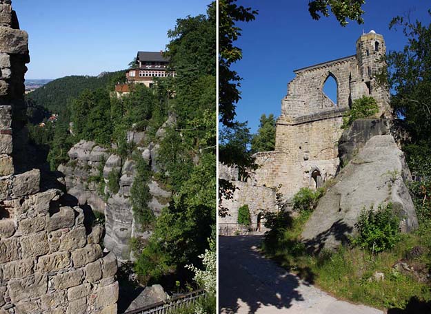 Oybin, Blick vom Berg und auf die Klosterruine