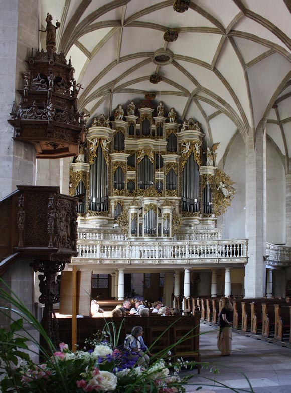 Mersburger Dom: Kanzel und Ladegast-Orgel