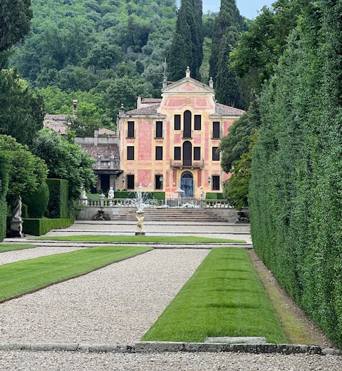 Blick auf die Villa Barbarigo in Valsanzibio